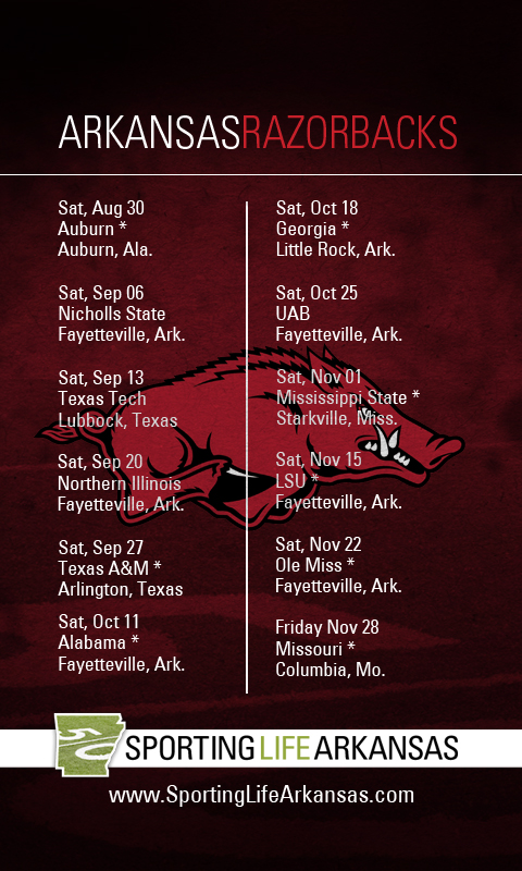 Razorback Football Schedule 2016