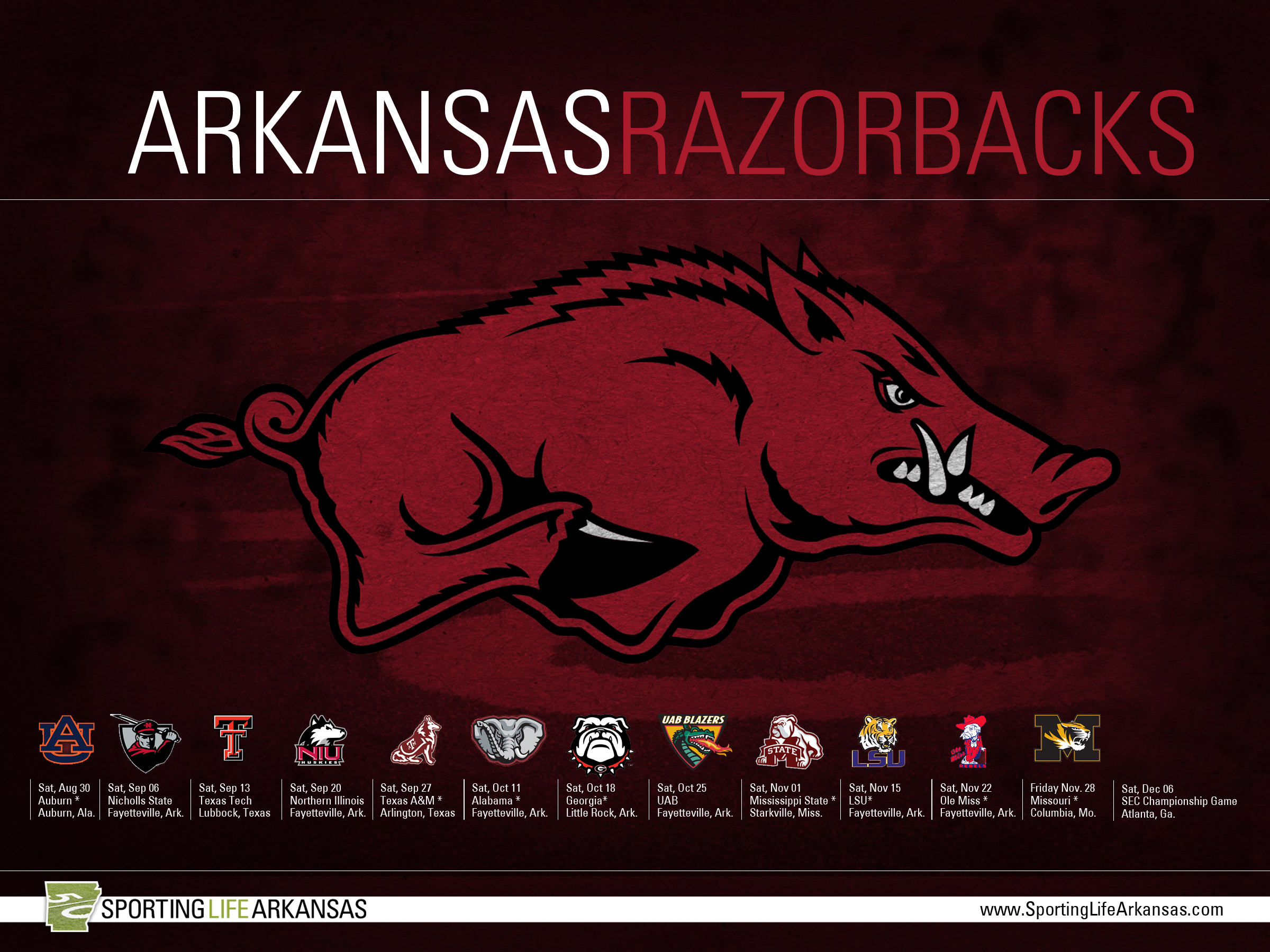 Razorback Football Schedule 2016