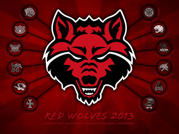 Arkansas Colleges Football Schedules - 2013 Arkansas State Red Wolves