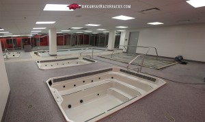 Arkansas Razorback football center pool-room-wide