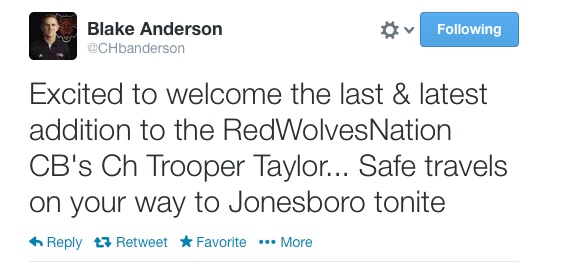 blake anderson tweet on trooper taylor