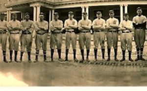 brooklyn dodgers in 1911 spring training in front of the majestic hotel in hot springs