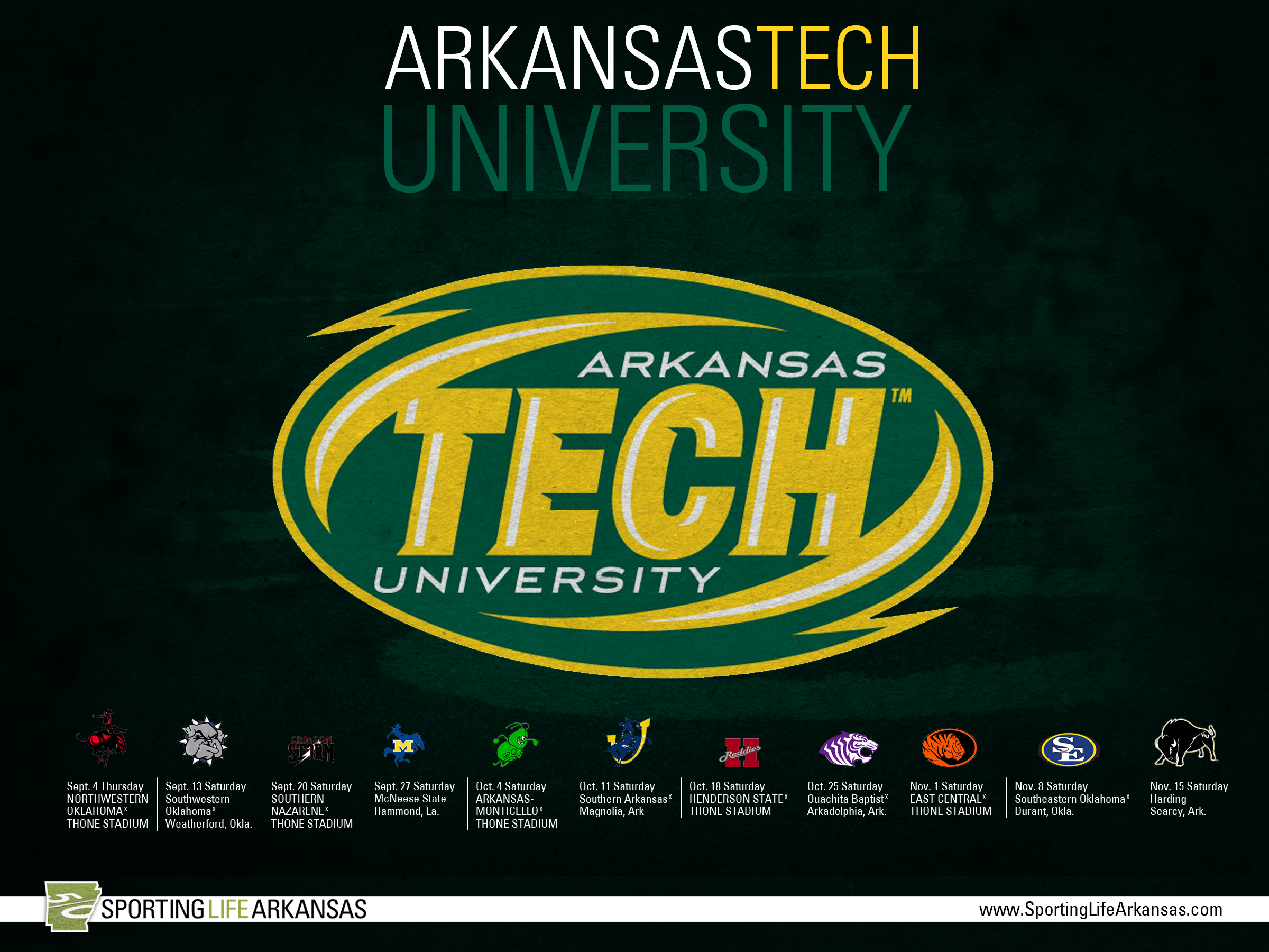 2014 Arkansas Tech Wonder Boys Football Schedule Wallpaper