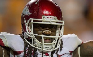 alex collins arms up and Bret Bielema owns les miles